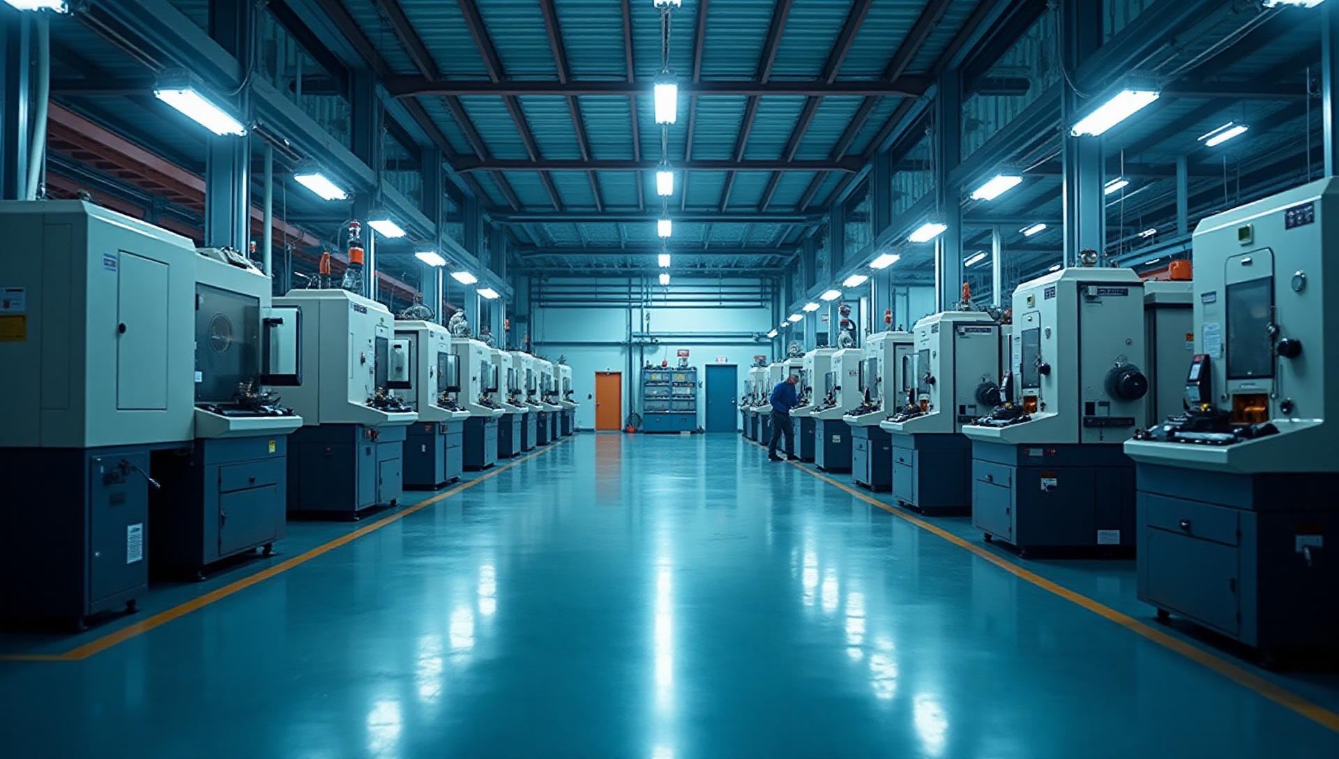 Industrial CNC machinery manufacturing facility